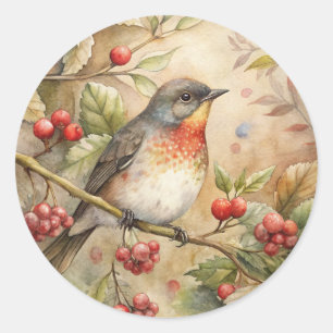Cute Robin Classic Round Sticker