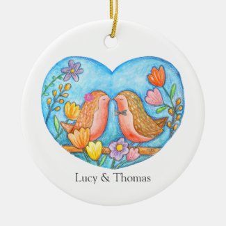 Cute Robin Couple Custom First Christmas Together