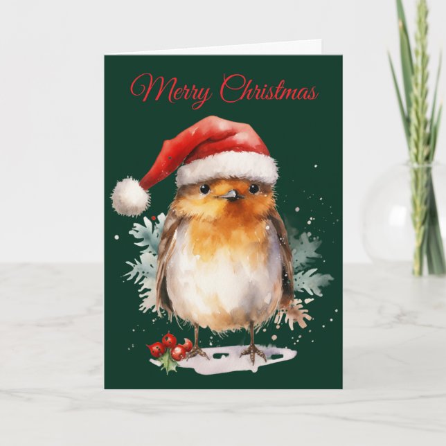 Cute Robin Holiday Card (Front)