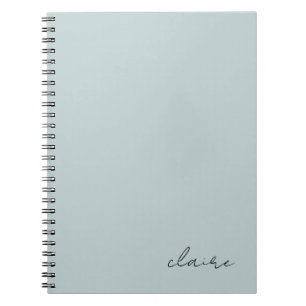 Cute Robins Egg Blue Name Notebook