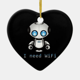 Cute Robot Ceramic Ornament