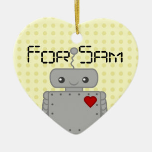 Cute Robot Ceramic Ornament