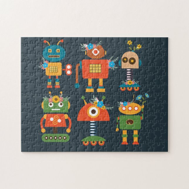 Cute robot children's design jigsaw puzzle (Horizontal)