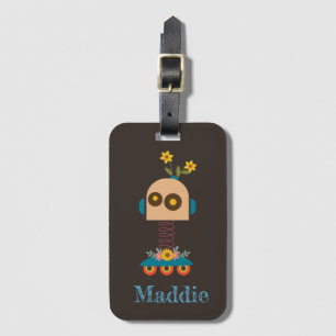 Cute robot children's design luggage tag