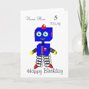 Cute Robot Child's Personalised Birthday Card