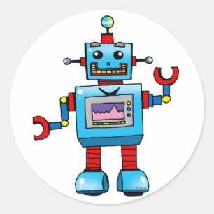 Cute robot classic round sticker