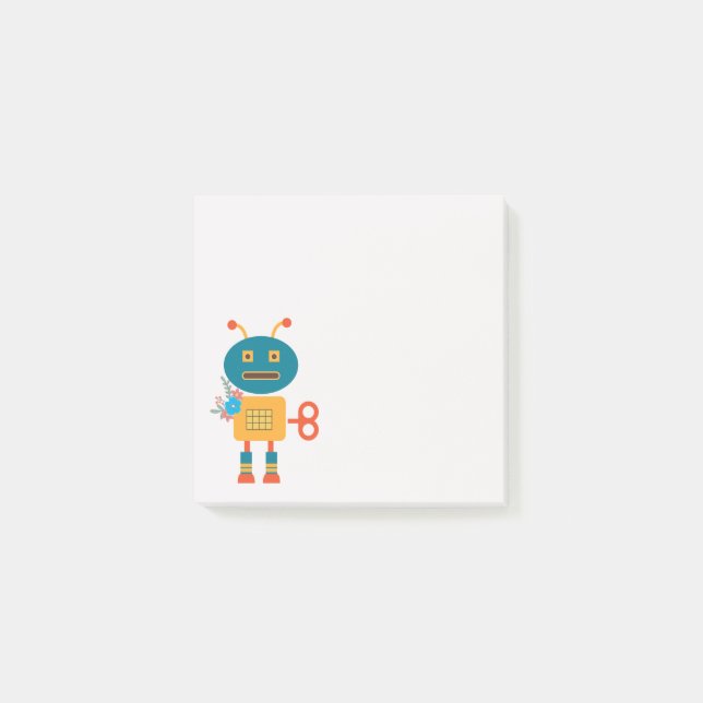 Cute robot colorful Geek Post-it Notes (Front)