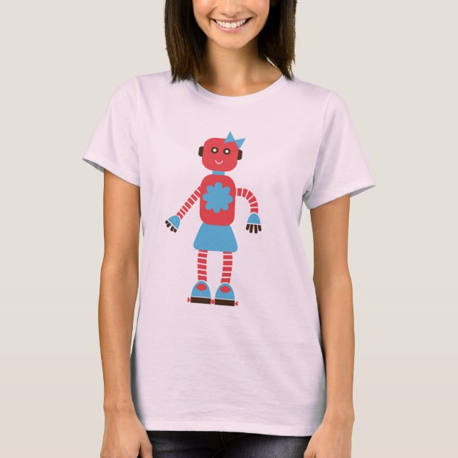 Cute Robot Couple Shirt (Hers) (Front)