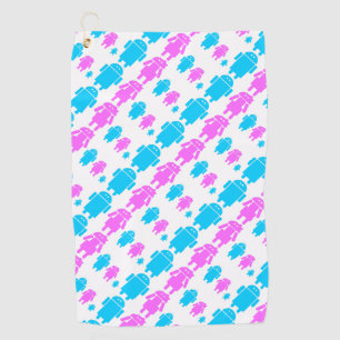 Cute robot familly pattern golf towel