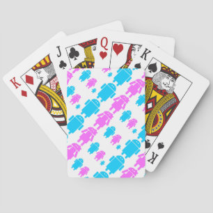 Cute robot familly pattern playing cards