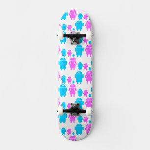 Cute robot familly pattern skateboard