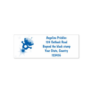 Cute robot flying in space cartoon illustration  self-inking stamp