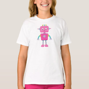 Cute Robot, Funny Robot, Silly Robot, Pink Robot T-Shirt