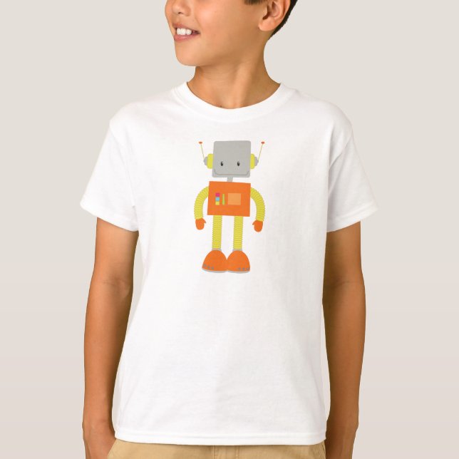 Cute Robot, Funny Robot, Silly Robot, Robotics T-Shirt (Front)