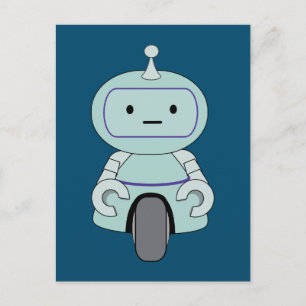 Cute Robot Illustration Postcard
