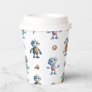 Cute Robot Kids Paper Cups