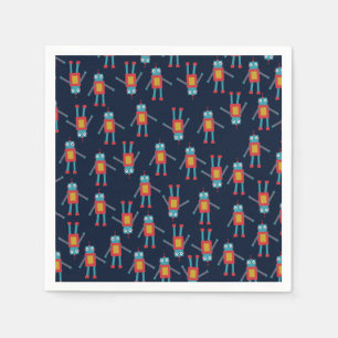 Cute Robot Paper Napkins