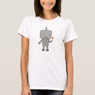 Cute Robot Smile Flower Science Geek Nerd Kawaii T-Shirt