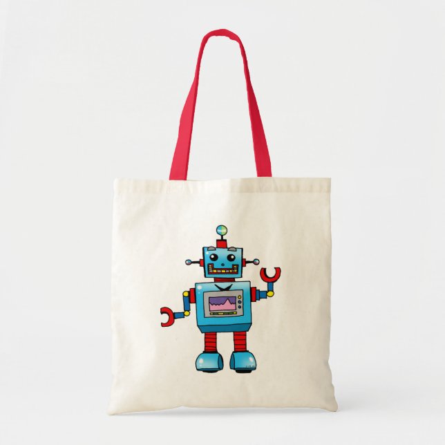 Cute robot tote bag (Front)