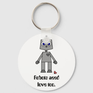 Cute Robot With A Broken Heart Keychain