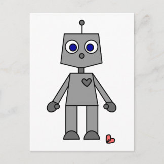 Cute Robot With A Broken Heart Postcard