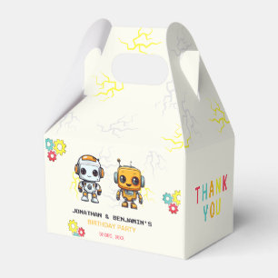 Cute Robots Boys Together Joint Birthday Favor Box