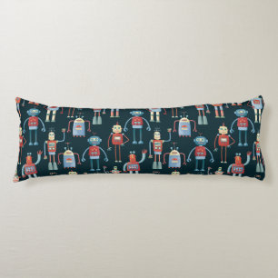 Cute Robots Dark Body Pillow