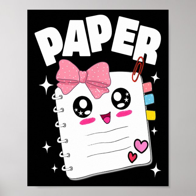 Cute Rock Paper Scissors Halloween Costumes Kids M Poster (Front)