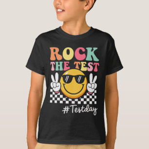 Cute Rock The Test Retro Smile Teacher Kids Testin T-Shirt