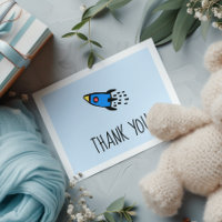 Cute rocket boy Baby shower Thank you