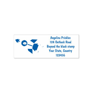 Cute rocket ship in space cartoon illustration self-inking stamp