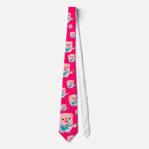 Cute Rockin' Cartoon  Pig Tie