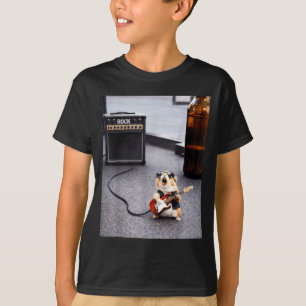 Cute rockstar hamster funny guitar punk rock'n rol T-Shirt