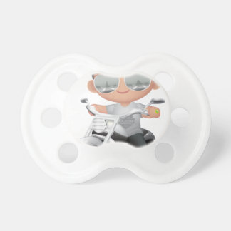 Cute RockStar on Motorcycle Pacifier