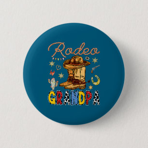 Cute Rodeo Grandpa Western Birthday Cowboy 2 Inch Round Button