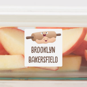 Cute rolling pin and dough cartoon personalized