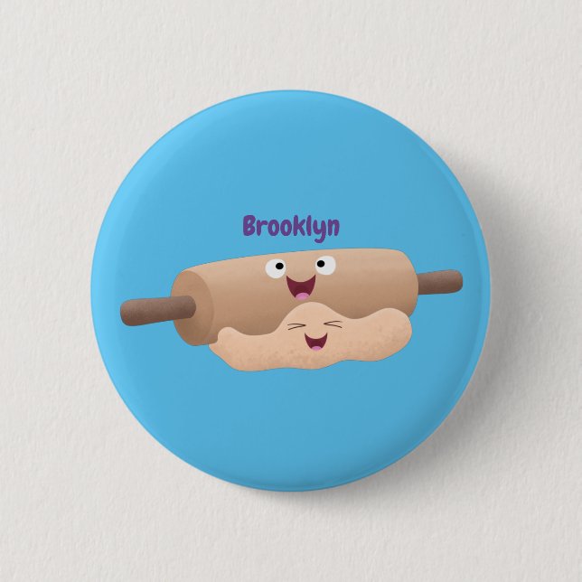 Cute rolling pin and dough pastry baking cartoon (Front)