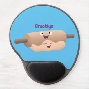 Cute rolling pin and dough pastry baking cartoon gel mouse pad