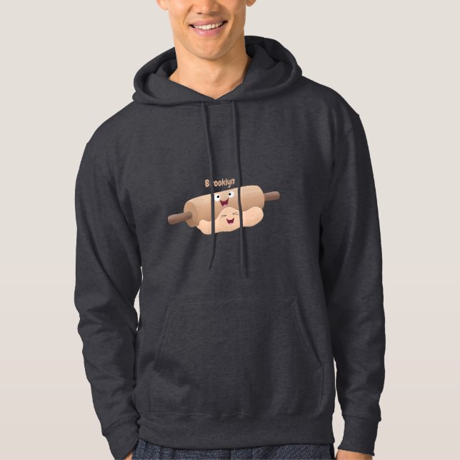 Cute rolling pin and dough pastry baking cartoon  hoodie (Front)