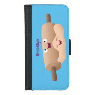 Cute rolling pin and dough pastry baking cartoon  iPhone 8/7 wallet case