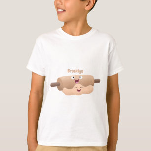 Cute rolling pin and dough pastry baking cartoon T-Shirt