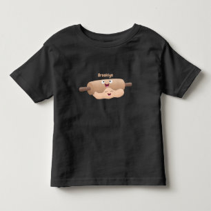 Cute rolling pin and dough pastry baking cartoon toddler t-shirt