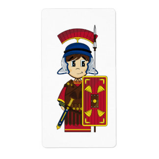 Cute Roman Soldier Sticker Label