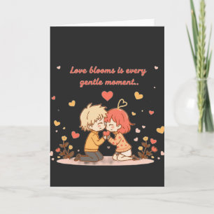 Cute Romantic Anime Couple - Love Moment Card