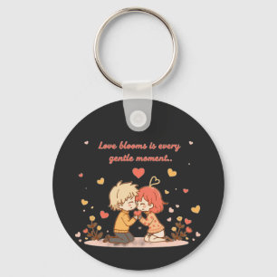Cute Romantic Anime Couple - Love Moment Keychain
