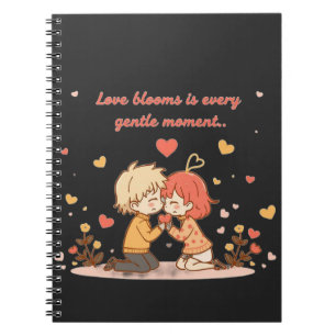 Cute Romantic Anime Couple - Love Moment Notebook