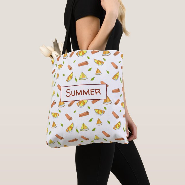 Cute  Romantic background orange cinnamon Tote Bag (Close Up)