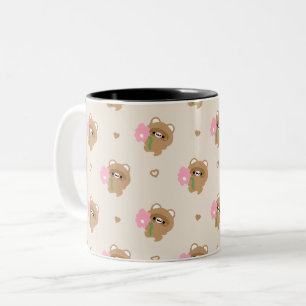 Cute Romantic Beaver Two-Tone Coffee Mug
