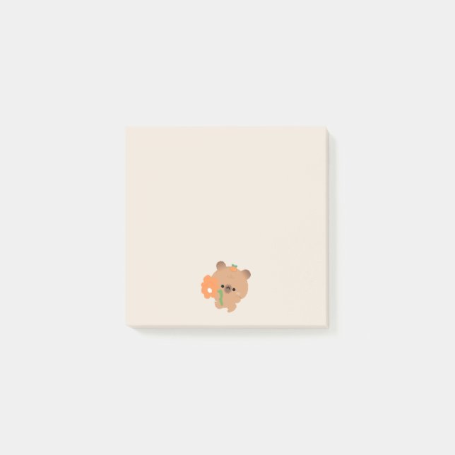 Cute Romantic Capybara Post-it Notes (Front)