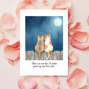 Cute Romantic Cat Valentine Card for True Love